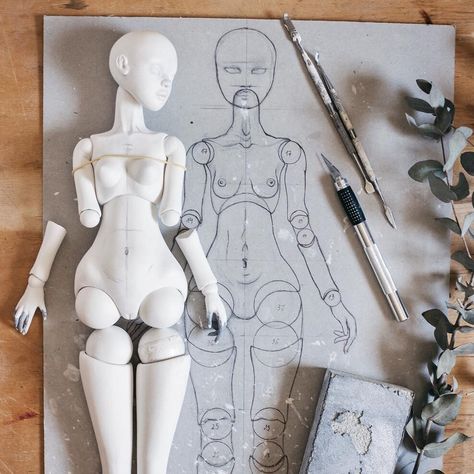 Diy Bjd Doll Joints, Bjd Sketch, Bjd Dolls Tutorial, Doll Joints, Art Doll Tutorial, Куклы American Girl, Coraline Doll, Doll Making Tutorials, Sculpted Doll