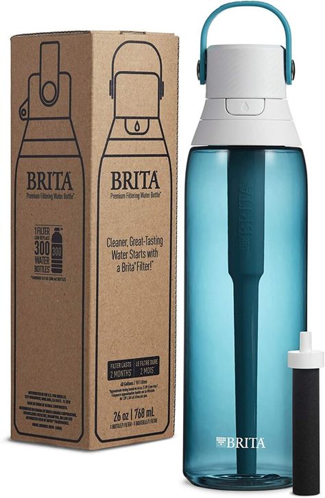 6 Must-Have Filtered Water Bottles for Travel Brita Water Bottle, Water Filter Bottle, Filtering Water, Airport Hacks, Hotel Toiletries, Brita Filter, Filtered Water Bottle, Travel Water Bottle, Water Bottle Design