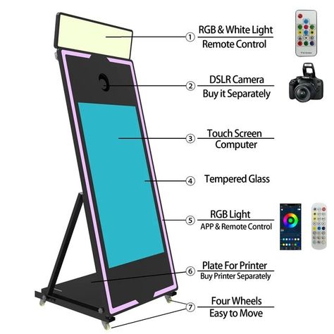 Photobooth Rental, Mirror Photobooth, Photo Booth Business, Mirror Photo Booth, Mirror Photo, Diy Mirror, Digital Display, Photo Booth, Dj