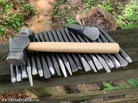 Blacksmith Tools - Water Oak Forge Hand Forged Blacksmithing Tools – WOF Forged Garden Tools, Blacksmith Hammer, Forging Tools, Blacksmith Tools, Blacksmith Projects, Hand Forged, Tool Box, Blacksmithing, Hand Tools