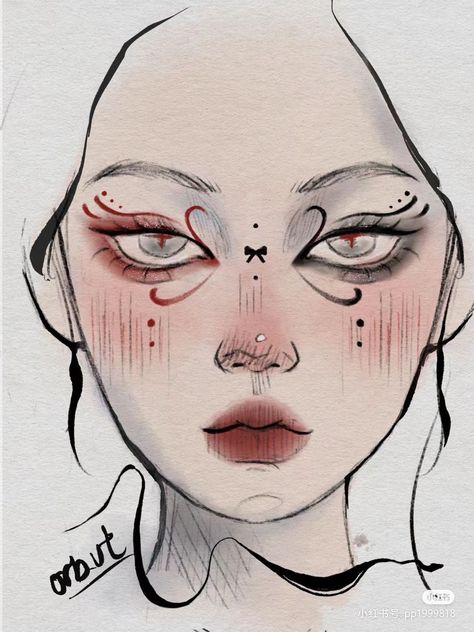 Extraordinary Makeup, Korean Makeup Tips, Vampire Bride, Mekap Mata, Makeup Drawing, Most Paused Movie Scenes, Makeup Face Charts, Face Art Makeup, Graphic Makeup