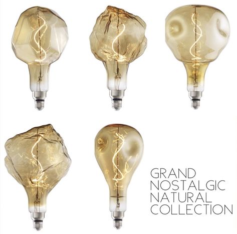 Check out these one of a kind light bulbs, the newest addition to our line of oversized LED Edison filament bulbs. Standard bulb base make them easy to screw into most existing fixtures, or make basic custom pendants or table lamp bases to show them off.   The glass bulbs are named Glacier, Iceberg, Orb, Droplet, and Jewel. Click through to see them in action, they are awe inspiring! Vintage Light Fixtures, Handmade Lighting, Lamp Socket, Custom Pendants, Ball Lights, Lamp Bulb, Edison Bulb, Hanging Pendants, Diy Pendant