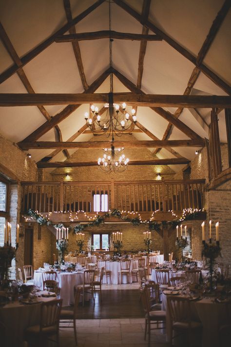 Kingscote Barn - want fairy lights like this. Barn Wedding Flowers, Sheep Barn, Kingscote Barn, Venue Design, Wedding Flower Design, Winter Wedding Flowers, Stone Barns, Rustic Wedding Flowers, Barn Decor