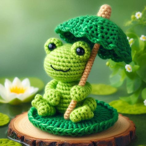 Frog Crochet Pattern, Amigurumi Frog, Crochet Frog, Cute Amigurumi, Green Frog, Free Crochet Patterns, Crochet And Knitting, Step By Step Instructions, Free Crochet Pattern