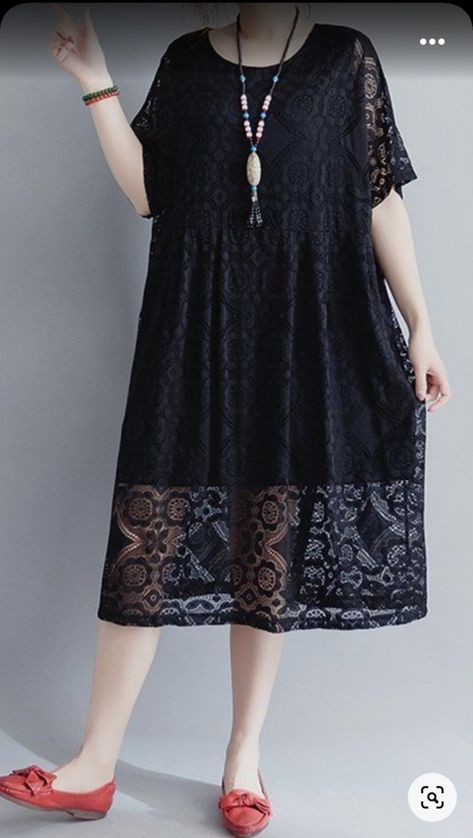 Over Size Dress, Áo Blu, Cocktail Dress Classy, Cocktail Sauce, Summer Black Dress, Shift Dresses, Lace Tunic, Loose Fitting Dresses, Over Size