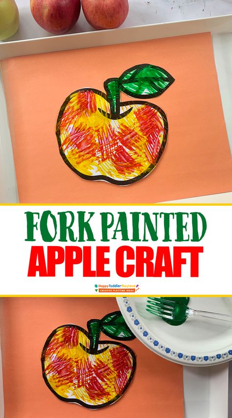 Toddler Apple Crafts, Preschool September, Apple Crafts Preschool, Preschool Apple Theme, Apple Crafts, Painted Apple, Prek Activities, Apple Lessons, Fall Lesson Plans