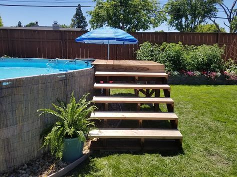 20170618_114845 | stepknee | Flickr Above Ground Pool Stairs, Piscina Pallet, Pool 2023, Pool Stairs, Pool Plans, Above Ground Pool Ladders, Above Ground Pool Steps, Pool Deck Plans, Swimming Pool Decks