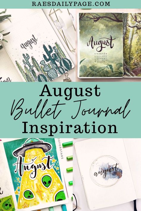 10 bullet journal cover pages for August to get you inspired #bujo #bulletjournaling Jellyfish Bullet Journal, Weather Bullet Journal, Cactus Bullet Journal, August Bujo, August Bullet Journal Cover, August Bullet Journal, Bujo Themes, Bullet Journal Contents, Bullet Journal Cover