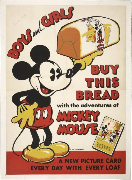 Mickey Mouse Bread Store Signs (Walt Disney, c. 1930s) | Disney, Mickey mouse, Mickey Bread Store, Disney Graphics, Vintage Disney Posters, Product Poster, Disney Pics, Store Sign, Retro Disney, Images Disney, Disney Posters