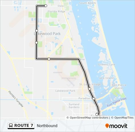 ROUTE 7 bus Line Map Bus Route Map, Bus Route, Bus Line, Fort Pierce, Treasure Coast, Recreation Centers, Route Map, Miami, Map