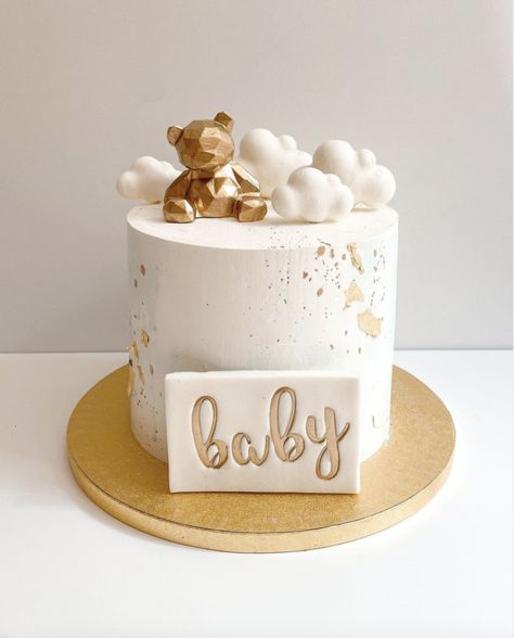 21+ Simple and Stunning Baby Shower Cakes for Boys Gateau Baby Shower Garcon, Simple Baby Shower Cake, Baby Shower Simple, Baby Shower Cakes Neutral, Bear Baby Shower Cake, Baby Shower Cake Designs, Idee Babyshower, Cake Girl, Baby Shower Cakes Girl