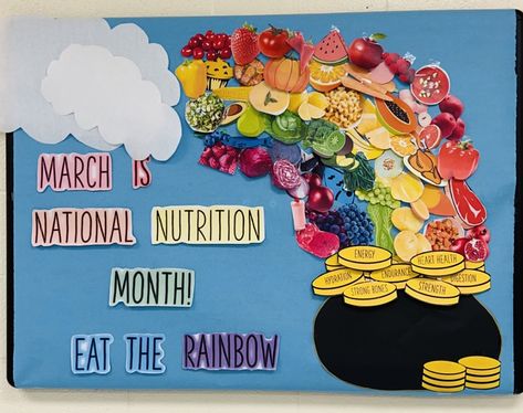 Nutritional Bulletin Board Ideas, Health Class Bulletin Board Ideas, Spring Health Bulletin Boards, Spring School Nurse Bulletin Board Ideas, March Bulliten Boards, Bulletin Board Ideas For Nursing Unit, Spring Into Healthy Habits Bulletin, National Nutrition Month Bulletin Board, Heart Health Bulletin Boards