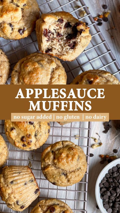 Applesauce Sweetened Muffins, Gluten Sugar And Dairy Free Recipes, Gluten And Nut Free Recipes, Gf Df Sf Recipes, Paleo Applesauce Muffins, Gluten Free Dairy Free Sugar Free Snacks, Almond Flour Dairy Free Recipes, Almond Flour Applesauce Bread, Sugar Dairy Gluten Free Recipes