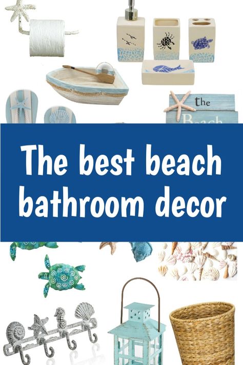 Modern Beach Bathroom Decor, Diy Beach Bathroom Decor, Rustic Beach Bathroom, Beach Bathroom Decor Ideas, Beach Theme Bathroom Ideas, Bathroom Decor Artwork, Beach Themed Bathroom Decor, Beach Themed Bathroom Ideas, Seashell Bathroom Decor