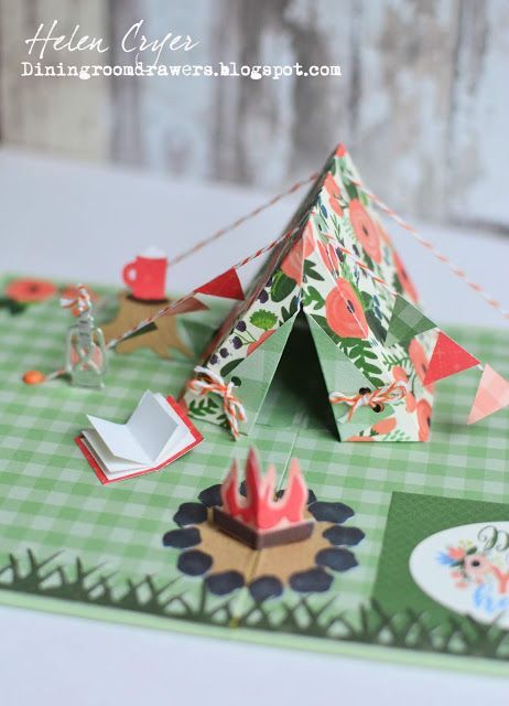 Karen Burniston Design Team Challenge - Pop-Up Tent Card | The Dining Room Drawers | Bloglovin’ Diy Pop Up Cards, Tent Card, Pop Up Art, Paper Pop, Team Challenges, 카드 디자인, Interactive Cards, Pop Up Tent, Tent Cards