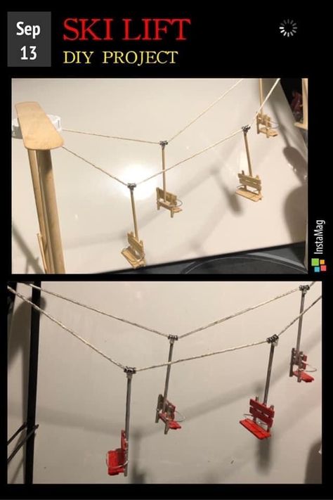 Christmas Village Diy Display, Christmas Village Accessories Ideas Diy, Diy Ski Lift For Christmas Village, Christmas Village Set Up Ideas Diy, Christmas Village Ski Slope Diy, Santas Village Ideas, Mini Christmas Village Display Ideas Diy, Christmas Village Diy Accessories, Diy Mini Christmas Village