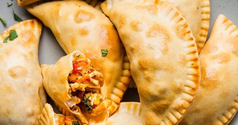 Chicken Empanadas | The Modern Proper Argentinian Chicken, Chicken Empanada Recipe, Chicken Empanada, Baked Empanadas, Chicken Empanadas, Empanadas Dough, Cilantro Chicken, Empanada Recipe, Cooking Chicken To Shred