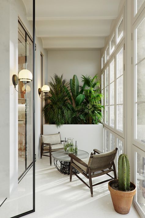 Breathing In Nature & Peace With Scandi-Boho Interiors Scandi Boho Interior, Ideas Terraza, Minimalist Dekor, Interior Balcony, Tiny Balcony, Small Condo, Scandi Interiors, Barcelona Apartment, Terrace Decor