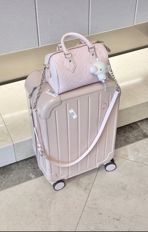 Pink Luggage Aesthetic, Dior Coquette, Aesthetic Luggage, Trolly Bag, Birthday Cake Gift, Pink Ballet Flats, Cute Mini Backpacks, Cute Luggage, Cotton Candy Colors