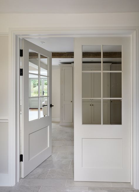 Bungalow Hallway, Lounge Doors, Dining Room Doors, Internal Cottage Doors, French Doors Living Room, Interior Glazed Doors, Internal Double Doors, Hallway Door, White Internal Doors