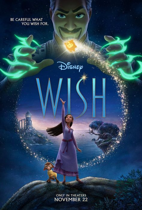 Wish (2023) (Disney) Wish Movie Disney, Disney References, Disney Poster, Disney Movie Posters, Collection Board, New Disney Movies, Disney Movies To Watch, Superhero Movie, Iconic Movie Posters