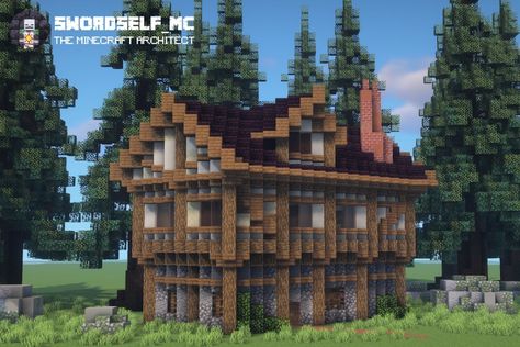 Swordself_MC (@swordself_mc) • Instagram photos and videos Minecraft Medieval House, Minecraft Kingdom, Minecraft Steampunk, Fantasy City Map, Medieval House, Bangunan Minecraft, Easy Minecraft Houses, Diy Minecraft, Minecraft Medieval