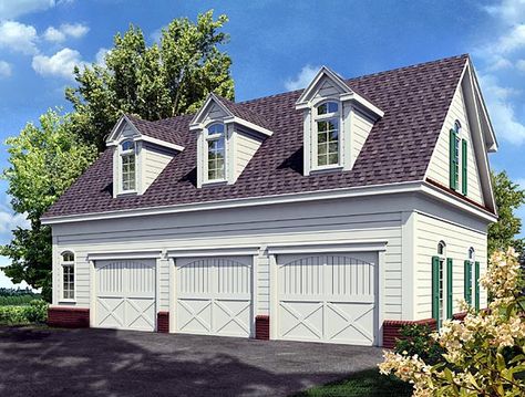 Garage Plan 80250 - Cottage Style 3 Car Garage Apartment Plan with 846 Sq Ft, 1 Bed, 1 Bath Pediment Ideas, Garage With Apartment Above, Garage With Apartment, Bachelor's Pad, Mansion Homes, Garage Plans With Loft, Guest Quarters, Garage Apartment Plan, Carriage House Garage