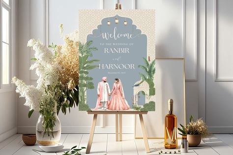 Wedding Entrance Board, Punjabi Reception, Entrance Board, Elegant Wedding Welcome Sign, Roka Ceremony, Indoor Wedding Decorations, Black Tie Wedding Invitations, Anand Karaj, Wedding Welcome Board