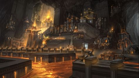 Steam Workshop::The Forge of Karaz Ankor : Runes, Banners and Followers (Additional Crafting for Dwarfs Factions) Dwarven City, Cave City, Underground Cities, Medieval World, Fantasy City, Fantasy Castle, Dnd Art, Fantasy Setting, Fantasy Places