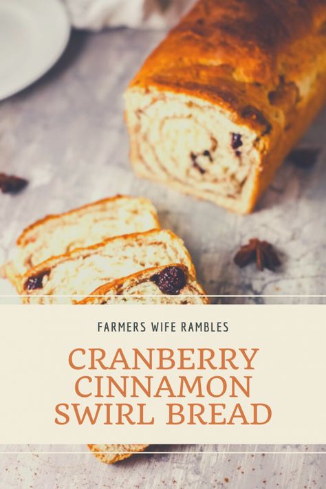 Comforting Breakfast, Christmas Dinner Desserts, Cranberry Bread Recipes, Cinnamon Bread Recipe, Cranberry Cinnamon, Cinnamon Roll Bread, Swirl Bread, Cinnamon Swirl Bread, Healthy Bread Recipes