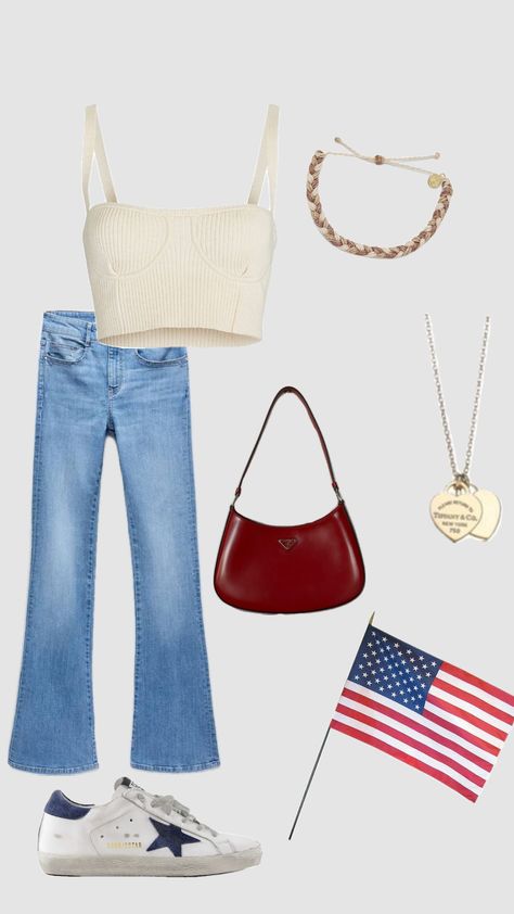 Fourth of July outfit! 🇺🇸⭐️🎇 #america #fourthofjuly #usa Fourth Or July Outfit, Fourth If July Outfits, Boston 4th Of July, Polyvore Aesthetic, Fourth Of July Outfits, Fourth Of July Outfit, July Outfits, 4th Of July Outfit, Outfit Polyvore