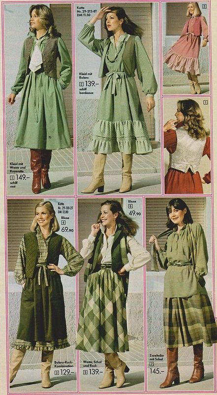 Fashion 70s Womens Skirts, 1970-80 Fashion, 1970s Southern Fashion, 1970s Country Fashion, 60s Vest Outfit, 70s Women Fashion Dresses, Retro Outfits 80s Style Skirt, 1970 Fashion Women Dresses, 1970 Clothes Women