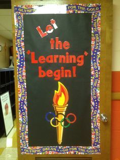 Olympic theme on Pinterest | Olympics, Winter Olympics and Cool ... Olympic Bulletin Board, Olympic Games For Kids, Olympic Idea, Sports Theme Classroom, Olympics Activities, Olympic Theme, School Door Decorations, Class Theme, 4th Grade Classroom