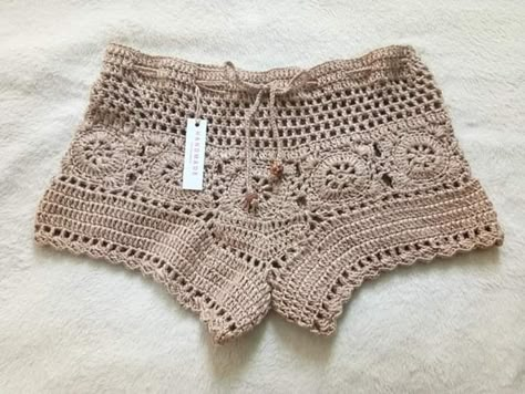 Crochet Shorts Pattern, Crochet Lingerie, Crochet Lace Shorts, Crochet Bottoms, Lingerie Shorts, Crochet Pants, Knitted Swimsuit, Crochet Clothing And Accessories, Crochet Shorts