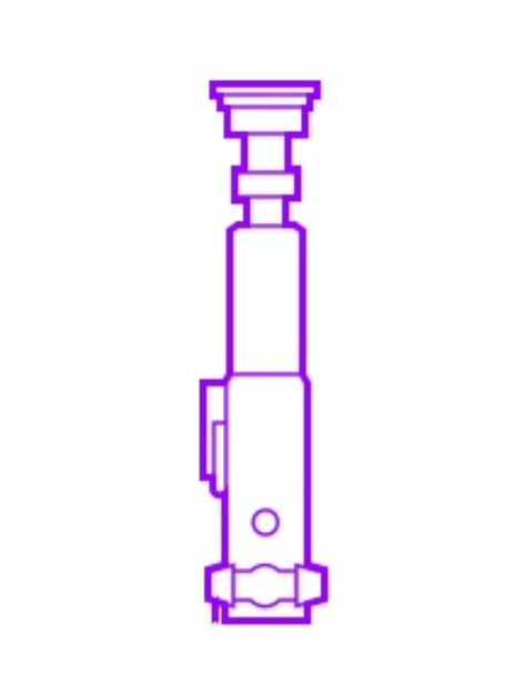 Luke Skywalker Lightsaber Hilt (Purple). Luke Lightsaber Tattoo, Lightsaber Drawing, Luke Lightsaber, Obi Wan Lightsaber, Lightsaber Tattoo, Luke Skywalker Lightsaber, Skywalker Lightsaber, Star Wars Wedding Theme, Nerdy Tattoos