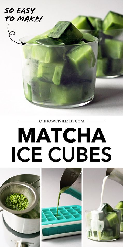 Ice Cube Recipe, Fancy Ice Cubes, Matcha Drink Recipes, Hot Tea Recipes, Drinking Green Tea, Flavored Ice Cubes, Matcha Green Tea Recipes, Fancy Ice, How To Make Matcha