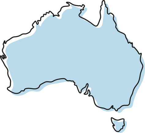 Australia Map Outline, Australia Map Illustration, Australia Outline, Australian Map, Map Australia, Blue Sketch, Maps Aesthetic, Map Of Australia, Australian Maps