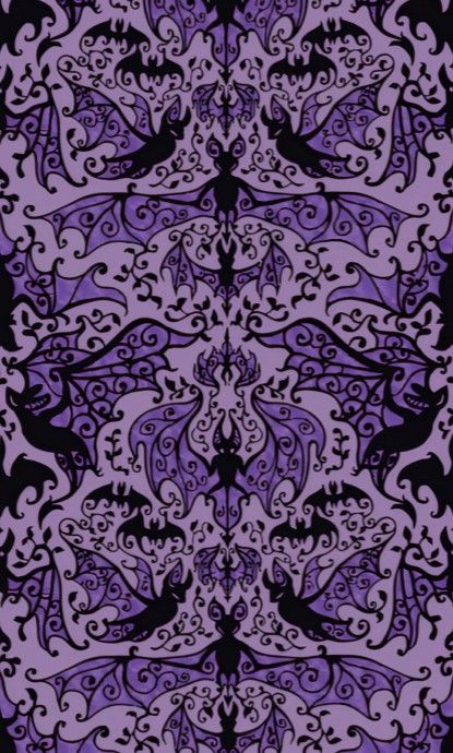 Purple Bats Background, Whismgoth Wallpaper, Purple Mall Goth Wallpaper, Pastel Gothic Wallpaper, Vampire Purple Aesthetic, Purple And Black Phone Wallpaper, Light Purple Halloween Aesthetic, Pastel Goth Phone Theme, Purple Whimsigoth Wallpaper