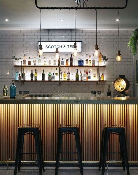 Modern Bar Design, Modern Home Bar Designs, Bar Counter Design, Bar In Casa, Home Bar Rooms, Modern Home Bar, Home Bar Design, Diy Home Bar, Bar Inspiration