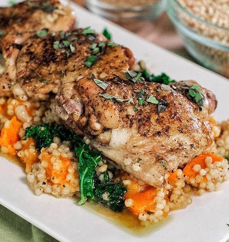 Chicken With Sweet Potatoes, Sorghum Recipes, Lectin Free Foods, Fall Feast, Work Recipes, Sweet Potato Kale, Seared Chicken, Lectin Free, Za Atar