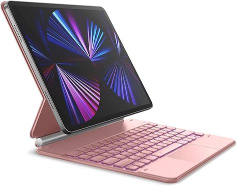 Dracool Magnetic Keyboard Case for iPad Pro 12.9 inch 2022 (6th/5th/4th/3rd Generation) Keyboard with Trackpad 7-Color Backlit Shortcut Keys Slim Ruggeed Folio Magic Type Keyboard QWERTY, Rose Gold : Amazon.co.uk: Computers & Accessories Keyboard For Ipad, Ipad Pro 3, Magic Keyboard, Keyboard Case, Wireless Keyboard, Case For Ipad, Bluetooth Keyboard, Ipad Pro 12, Apple Products