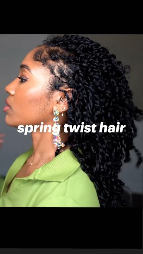 Twist Hairstyles Natural Hair, Spring Twist Hairstyles, Short Hair Twist Styles, Hair Twists Black, Spring Twist Hair, Hair Twists, Hairstyles Natural Hair, Short Box Braids Hairstyles, Hair For Black Women