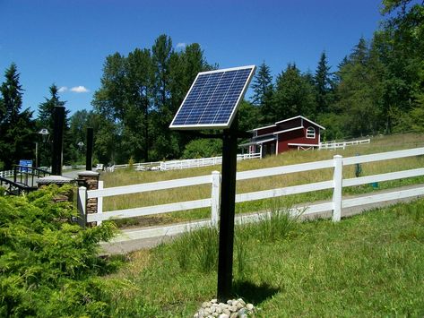 Solar-powered gates save electricity costs and reduce carbon footprint. Instead of using electricity, solar powered gate openers generate their own electricity by keeping the controller batteries charged - offering security, convenience, and value. Slide Gates, Gate Motors, Gate Lights, Gate Openers, Custom Gates, Residential Solar, Driveway Gates, Save Electricity, Driveway Gate