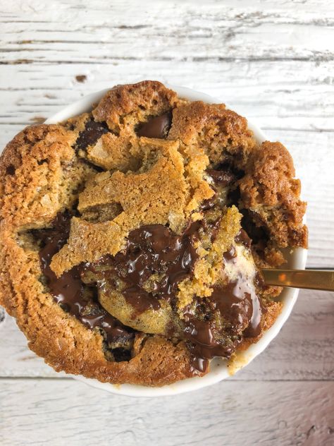 Desserts With Chocolate, Deep Dish Chocolate Chip Cookie, Deep Dish Cookie, Desserts With Chocolate Chips, Chocolate Chip Cookies Ingredients, Single Serve Desserts, Single Serving, Paleo Dessert, Deep Dish