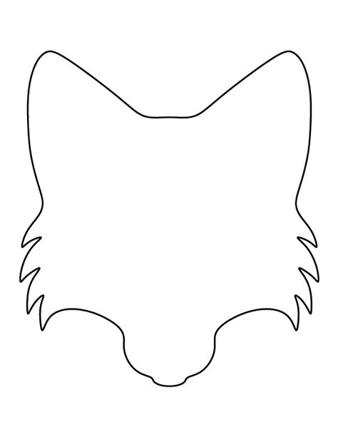 Fox face pattern. Use the printable outline for crafts, creating stencils, scrapbooking, and more. Free PDF template to download and print at http://patternuniverse.com/download/fox-face-pattern/ Fox Template, Printable Outline, Fox Silhouette, Record Ideas, Cow Kitchen Decor, Animal Outline, Fox Crafts, Animal Templates, Face Template