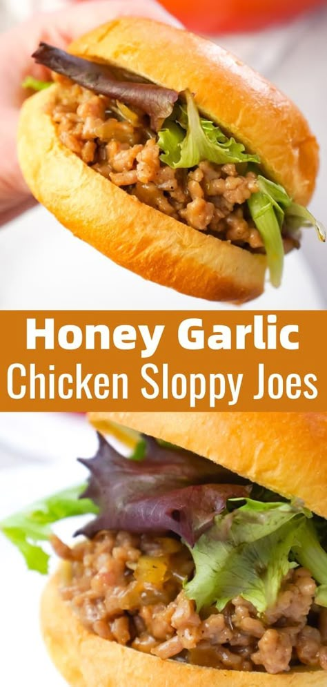 Ground Chicken Recipes Healthy, Chicken Sloppy Joes, Chicken Rice Bowl, Thai Basil Chicken, Ground Chicken Recipes, Honey Garlic Sauce, Sloppy Joes Recipe, Weeknight Dinner Recipes Easy, Honey Garlic Chicken