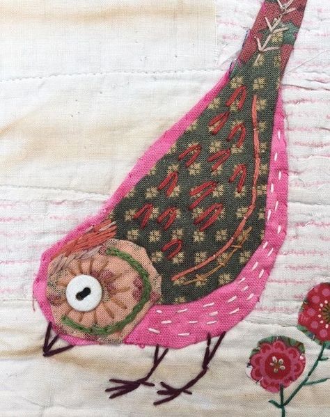 Hand Stitched Birds, Embroidery Birds, Embroidery Bird, Bird Quilt Blocks, Attic Studio, Diy Applique, Northumberland England, Applique Art, Bird Applique