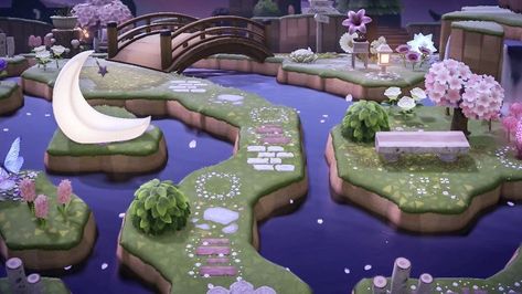 Fairy Core Ideas Animal Crossing, Acnh Fairycore Build Ideas, Dreamy Animal Crossing Island, Acnh Dreamy Island, Fairy Path Animal Crossing, Acnh Space Fillers Fairycore, Fairy Core Animal Crossing Codes, Acnh Colorful Island, Acnh Fairy Path