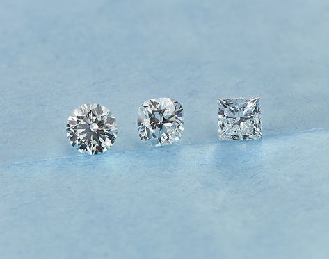 0.70cts Round vs Cushion vs Princess Cut Diamonds Compared Cushion Vs Round Diamond, Unusual Rings Design, Aesthetic Anniversary, Cushion Cut Moissanite, Unusual Rings, Engagement Ring Unique, Solitaire Setting, Claw Prong, Round Cushion