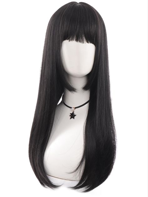 Black Hair Wigs, Pelo Anime, Front Hair Styles, Hair Stylies, Color Your Hair, Black Wig, Anime Hair, Hair Reference, Wigs With Bangs